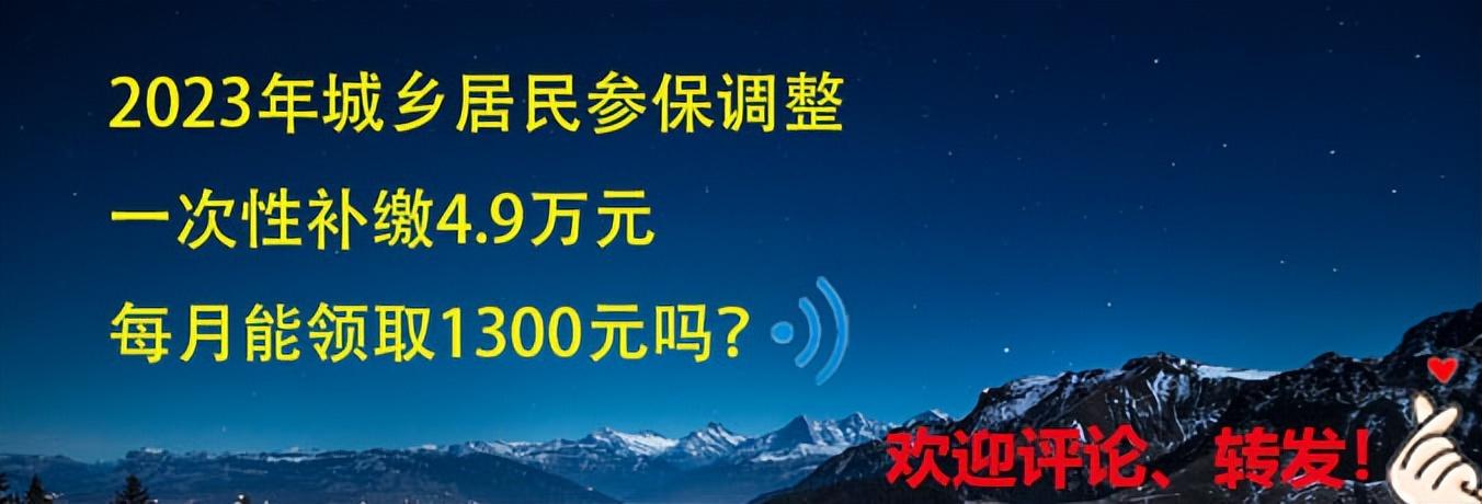 2023年城乡居民参保调整，一次性补缴4.9万，每月能领1300元吗？  